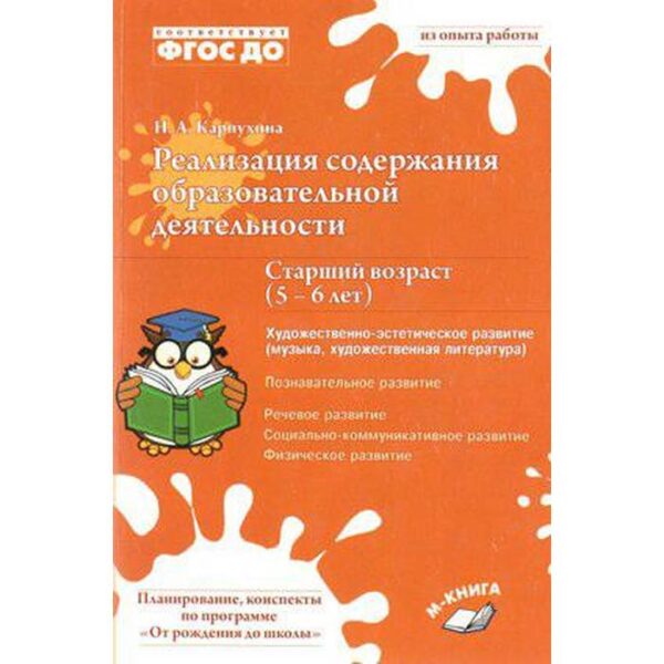 Реализация содержания образовательной деятельности. От 5 до 6 лет. Художественно-эстетическое развитие. Карпухина Н. А.